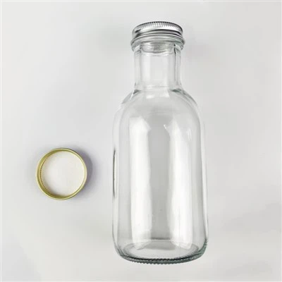 Garrafa de suco de vidro transparente de 350ml